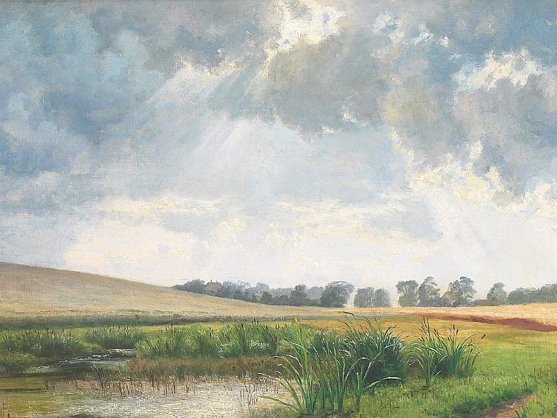 1849-Louise Ravn-Hansen - Paesaggio con una palude